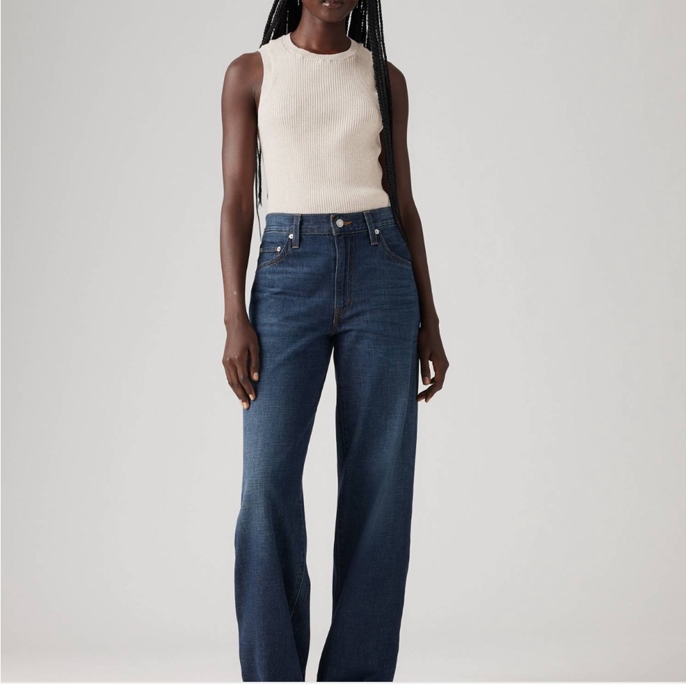 Baggy Dad Linen+ Denim Lightweight Women's Jeans Size: 32W x 32L